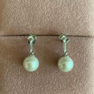 faux pearl earrings